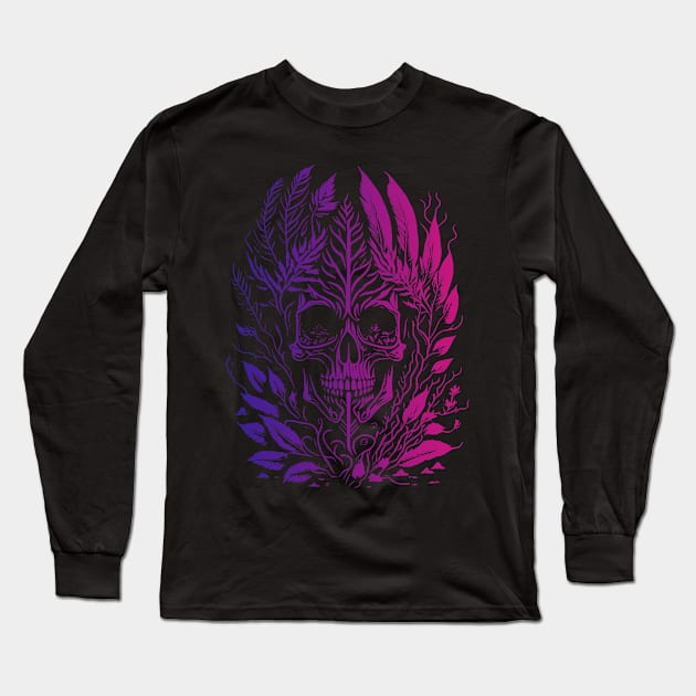 Forest Punk and Psychedelic Skulls Long Sleeve T-Shirt by Bongonation